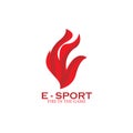 E sport fire design illustration vector