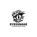 Eyes snake hand drawn design logo vector. Royalty Free Stock Photo