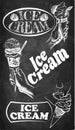 Vector illustration of sketch hand drawn retro logo ice cream shop in vintage engraving style. Italian gelato