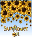 Illustration Of Vector Label For Sunflower Oil