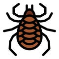 Filled outline icon for cat flea.