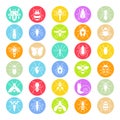 Circle color glyph icons for insects.