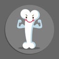 Vector Strong bone character with muscular arms. isolated on gray background