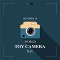 Vector illustration of toy camera graphics with flat design concept. Perfect for Posters or banners to commemorate World Toy Camer Royalty Free Stock Photo