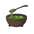 Wizard meal bowl in drawing style isolated Royalty Free Stock Photo