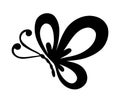 Vector butterfly silhouette black tattoo Royalty Free Stock Photo