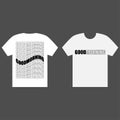 Vector graphic illustration, simple GOOD MORNING t-shirt design in wavy text style. for printing, stickers, t-shirts.