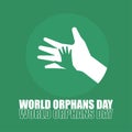 MobileVector illustration, Isolated abstract Green and white adult and child`s hand, as an icon, banner or template, World Orphans