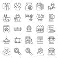 Outline icons for black friday. Royalty Free Stock Photo