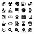 Glyph icons for black friday. Royalty Free Stock Photo