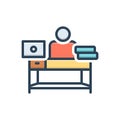 Color illustration icon for office, desk and workspace Royalty Free Stock Photo