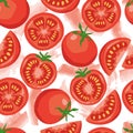 Seamless fresh tomato slices pattern design