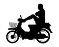 Thai motorcycle racing boy with strange position riding silhouette vector