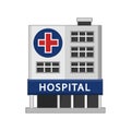 Simple hospital flat icon isolated on white background
