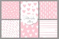 Valentine`s day seamless patterns set Royalty Free Stock Photo