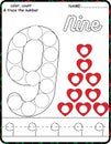 ValentineÃ¢â¬â¢s Printable Number Activities for Preschoolers.Color,Trace and Count