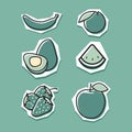 Fruit icon set logo template Royalty Free Stock Photo