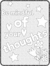Growth Mindset, Positive Affirmations Coloring Page For Kids,Students.... Royalty Free Stock Photo