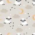 Sweet dream sheep seamless pattern