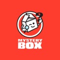 Mystery Box Mascot Logo Concept Royalty Free Stock Photo