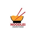 Noodle hand drawn design logo vector Royalty Free Stock Photo