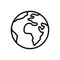 Black line icon for world, universe and heavenly