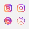 Instagram modern 3d and flat icons set Vector Royalty Free Stock Photo