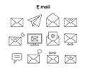 e mail message icon bundle set vector