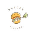 burger fast food logo brand design vector Royalty Free Stock Photo