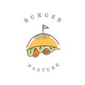 burger fast food logo brand design vector Royalty Free Stock Photo