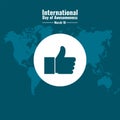 Vector Icon Thumb up, International Day of Awesomeness Design Concept, suitable for social media post templates, posters, greeting Royalty Free Stock Photo