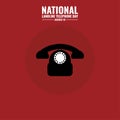 Telephone Icon Vector, National Landline Telephone Day, perfect for social media post templates, posters, greeting cards, banners, Royalty Free Stock Photo