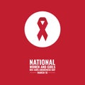 MobileRed Ribbon Icon Vector, National Women and Girls HIV AIDS Awareness Day, suitable for social media post templates, posters,