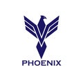 Phoenix illustration design logo template