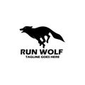 Wolf running design logo animal vector Royalty Free Stock Photo