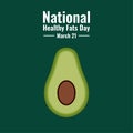 Avocado Fruit Vector, National Healthy Fats Day Design Concept, suitable for social media post templates, posters, greeting cards, Royalty Free Stock Photo