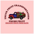 Illustration of a truck fruit design vector