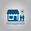 Vector Store Icon and People Icon, National Mom and Pop Business Owners Day Design Concept, suitable for social media post templa