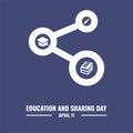 Sharing Vector Icons, Books, Pencils and Graduation Hats, Education and Sharing Day Design Concept, suitable for social media post Royalty Free Stock Photo