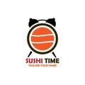Sushi time design logo restaurant