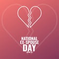 Broken Heart Icon, National Ex Spouse Day Design Concept, suitable for social media post template, poster, greeting card, banner,