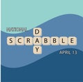 Scrabble Icon Vector, National Scrabble Day Design Concept, perfect for social media post templates, posters, greeting cards, bann