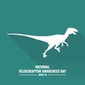 Velociraptor silhouette vector icon, National Velociraptor Awareness Day Design Concept, suitable for social media post templates,