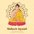 Banner design of happy mahavir jayanti Royalty Free Stock Photo