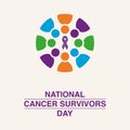 Vector Icon of Purple Ribbon. National Cancer Survivors Day Design Concept, perfect for social media post templates, posters, gree
