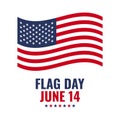 American Flag Vector Icon. Flag Day Design Concept, suitable for social media post templates, posters, greeting cards, banners, ba Royalty Free Stock Photo