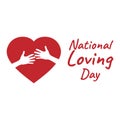 Hands hugging heart icon. National Loving Day Design Concept, suitable for social media post templates, posters, greeting cards, b Royalty Free Stock Photo