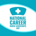 Nurse hat vector icon. Design Concept National Career Nurse Assistants Day, suitable for social media post templates, posters, gre