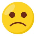 Frowning face expression character emoji flat icon.