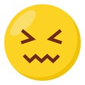 Confounded face expression character emoji flat icon. Royalty Free Stock Photo